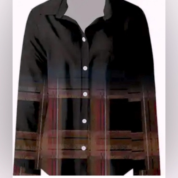 Plaid Shirt Lapel Collar Durable Non-Sheer Fabric Button-Up Design - Picture 2 of 13